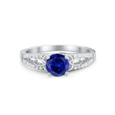 Celtic Trinity Knot Sapphire Cubic Zirconia Ring